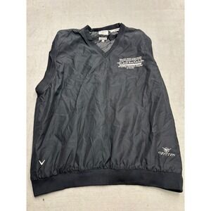 Callaway Golf Sport Mens XL Black V-Neck Windbreaker Vest Golf